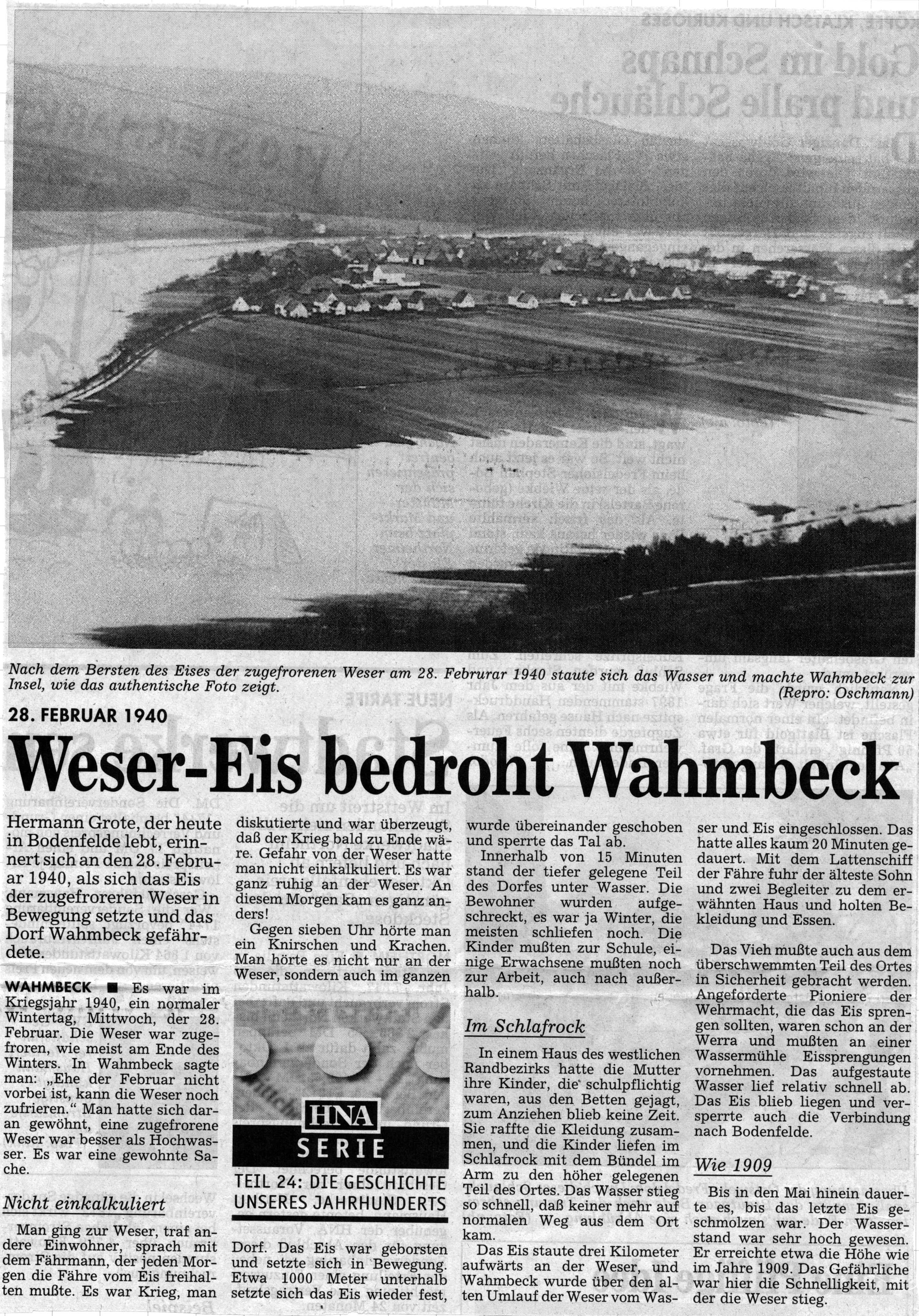 Weserhochwasser bedroht Wahmbeck